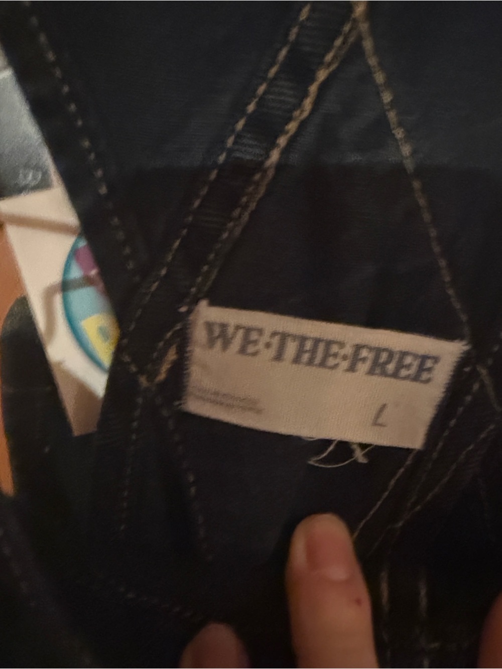 We The Free deep blue/ black  Denim Jumper with Contrasting Stitching - Picture 2 of 5